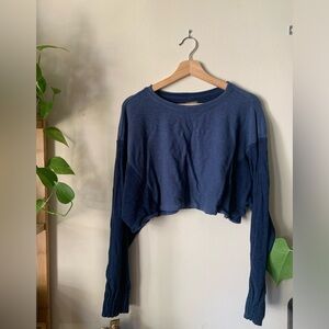 FP Movement // Navy Crop Long Sleeve
